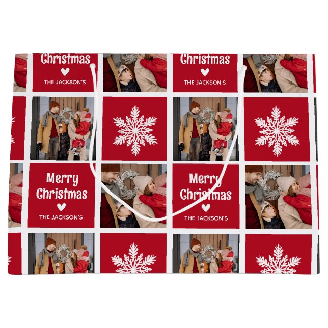 Grand Sac Cadeau Festive Fun 2x Cadeau de Noël Grille photo (Devant)