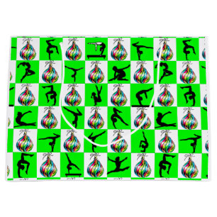 GRAND SAC CADEAU FESTIVE GREEN GYMNASTICS NOËL CONCEPTION