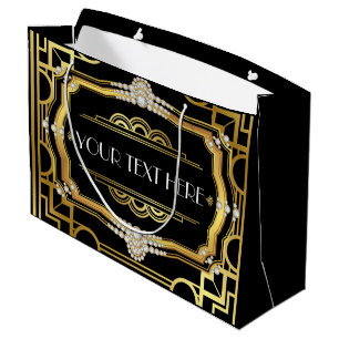 Grand Sac Cadeau Fête d'anniversaire Art déco pour toutes occasions