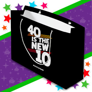 Grand Sac Cadeau Fête d'anniversaire de 40 ans le jour intercalaire