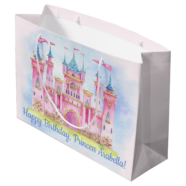 Grand Sac Cadeau Fête d'anniversaire de princesse (Dos Angle)