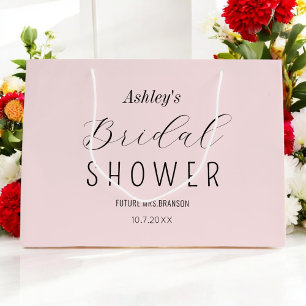 Grand Sac Cadeau Fête de Baby Shower Mariage Rose Pâle