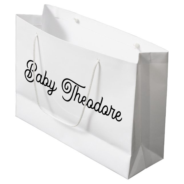 Grand Sac Cadeau Fête de Baby shower personnalisée Favoriser Garçon (Devant Angle)