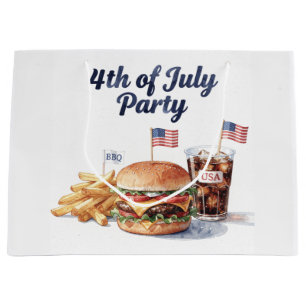 Grand Sac Cadeau Fête de barbecue hot-dog du 4 juillet