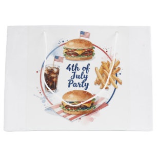Grand Sac Cadeau Fête de barbecue hot-dog du 4 juillet