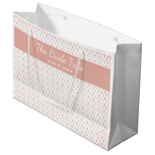 Grand Sac Cadeau Fête de la mariage personnalisée Rose blanche et r