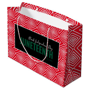 Grand Sac Cadeau Fête de l'Indépendance Rouge Vert Noir 1865 JUNEXI