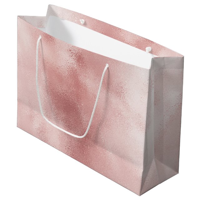 Grand Sac Cadeau Fête de mariage rose poudré Girly Glam (Devant Angle)