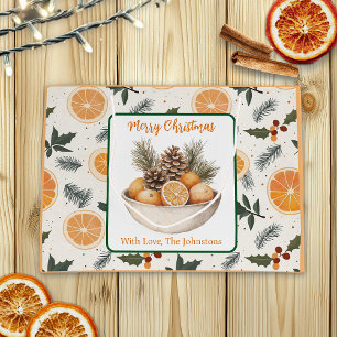 Grand Sac Cadeau Fête de Noël à la découpe d'orange