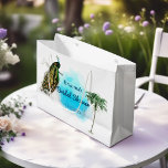 Grand Sac Cadeau Fête des mariées Peacock et Palm vintage<br><div class="desc">Peacock,  perroquet et palmier de D'Orbigny pour un sac cadeau vintage à thème pour oiseaux.</div>