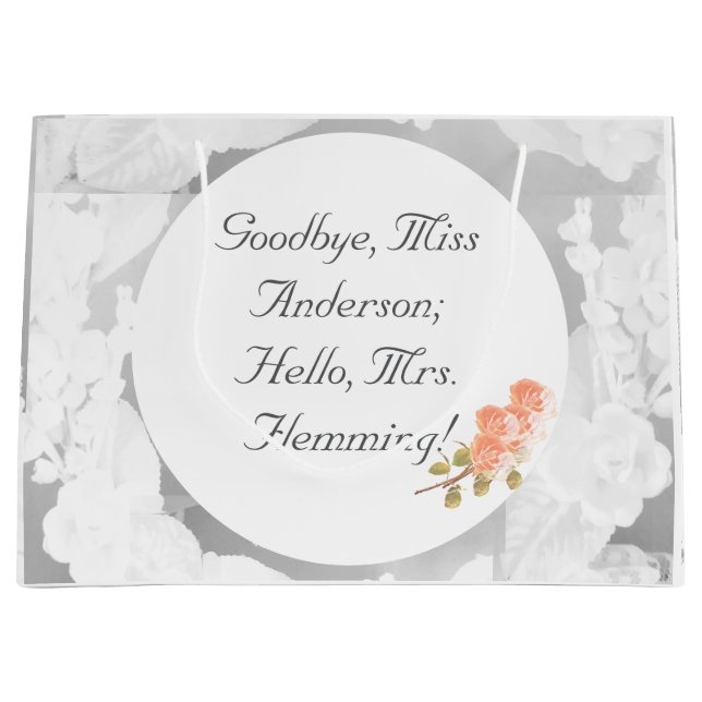 Grand Sac Cadeau Fête des mariées personnalisable (Devant)