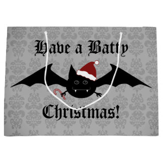 Grand Sac Cadeau Fête gothique de la chauve-souris de Noël