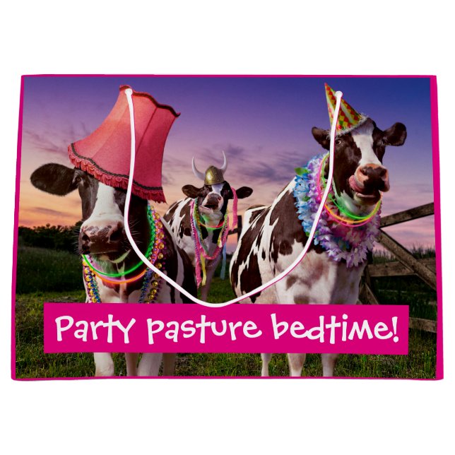 Grand Sac Cadeau Fête jusqu'à ce que les vaches rentrent chez elles (Devant)