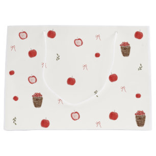 Grand Sac Cadeau Fête prénatale bébé pomme automnale fantaisiste