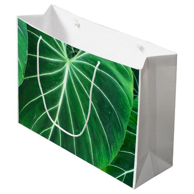 Grand Sac Cadeau feuillage de la jungle tropicale de Palm Leaf (Devant Angle)