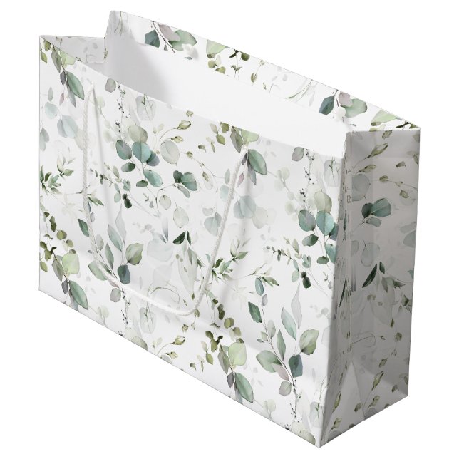 Grand Sac Cadeau Feuillage d'eucalyptus  (Devant Angle)