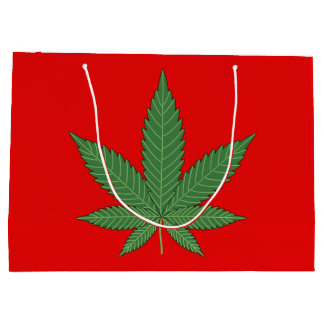 Grand Sac Cadeau Feuille de mauvaises herbes personnalisée