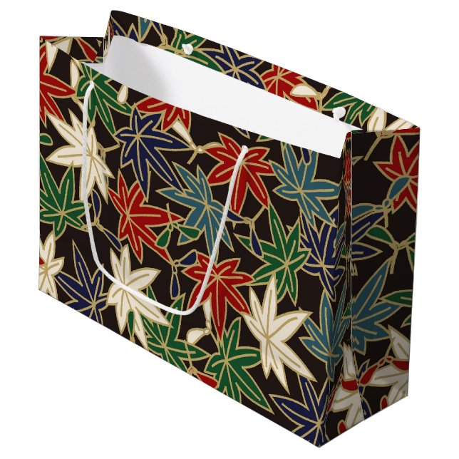 Grand Sac Cadeau Feuille d'érable japonaise (Devant Angle)
