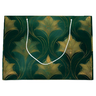 Grand Sac Cadeau Feuille d'or