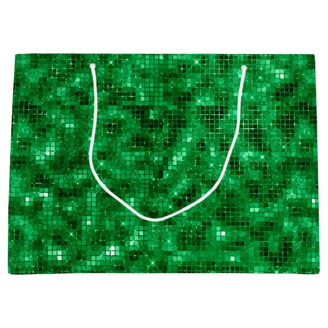 Grand Sac Cadeau Feuille verte élégante (Devant)