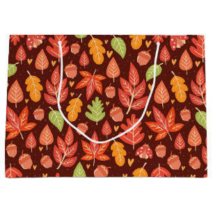 Grand Sac Cadeau Feuilles automnales