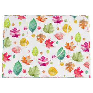Grand Sac Cadeau Feuilles automnales