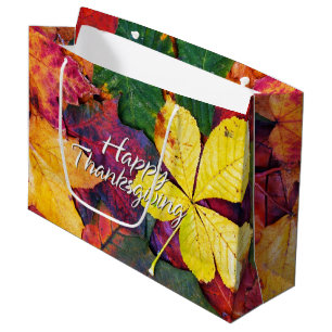 Grand Sac Cadeau Feuilles d'automne 5
