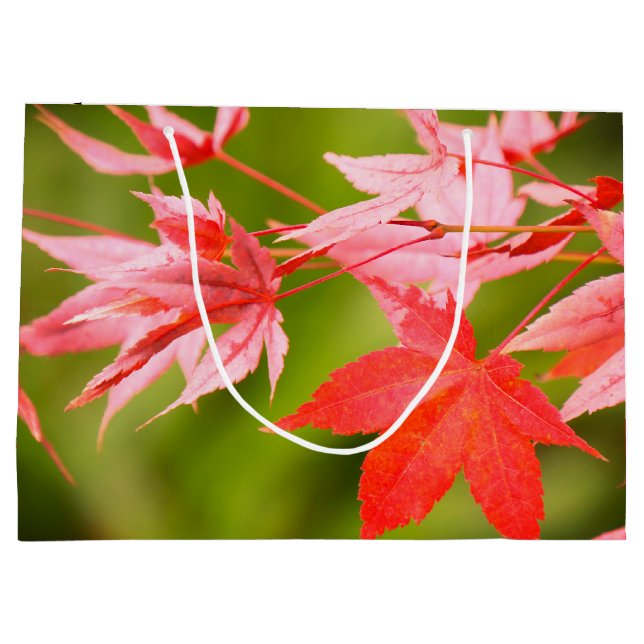 Grand Sac Cadeau Feuilles d'érable japonais (Dos)
