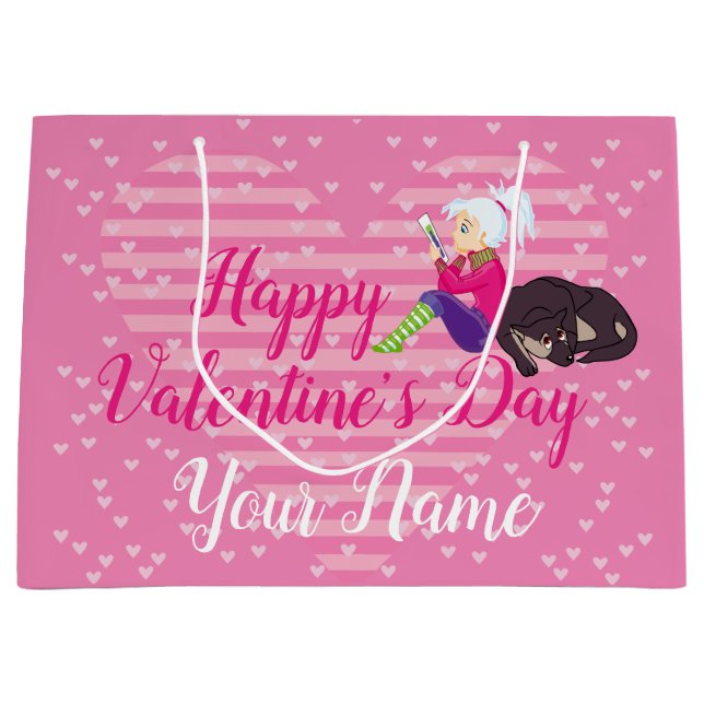 Grand Sac Cadeau Fille Être amoureuse (Devant)