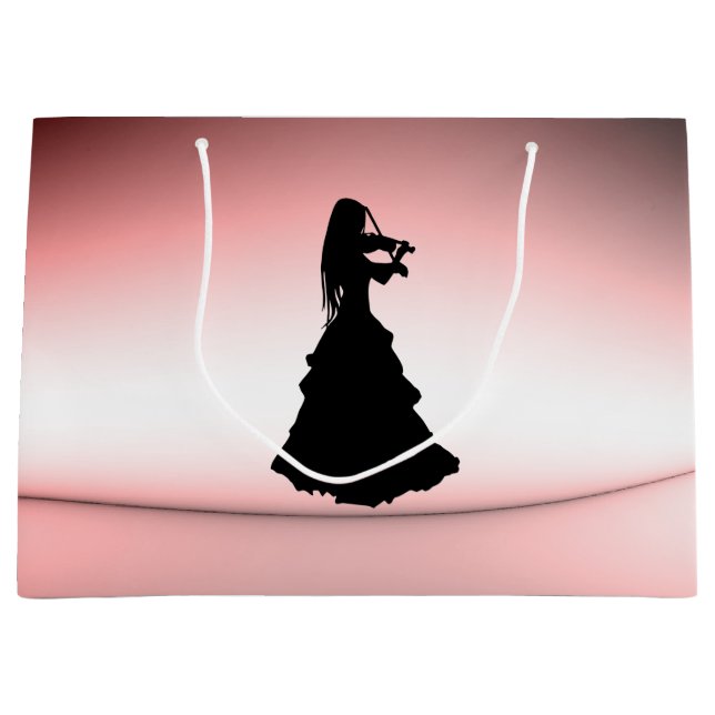 Grand Sac Cadeau Fille Gitane Joue du Violon (Devant)