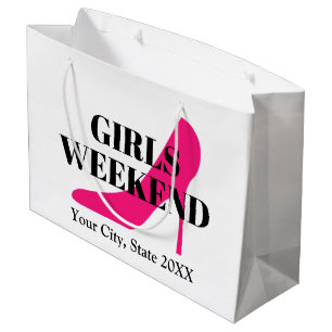 Grand Sac Cadeau Filles week-end voyage rose haut talon stiletto ch
