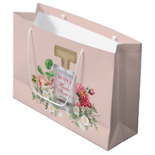 Grand Sac Cadeau Flacon de parfum rose rose floral douche de mariag