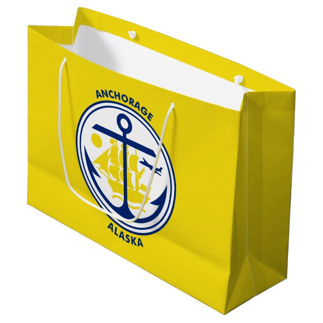 Grand Sac Cadeau Flag of Anchorage, Alaska Large Gift Bag (Devant Angle)