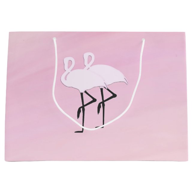 Grand Sac Cadeau Flamants roses (Devant)