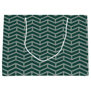 Grand Sac Cadeau Flèches franches contre les flèches Chevron Vert D