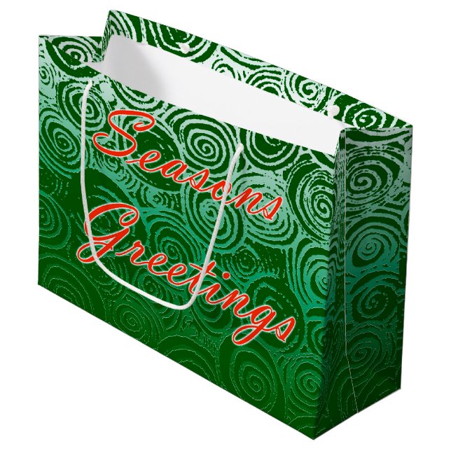 Grand Sac Cadeau Flèches Joyeuses Fêtes (Devant Angle)