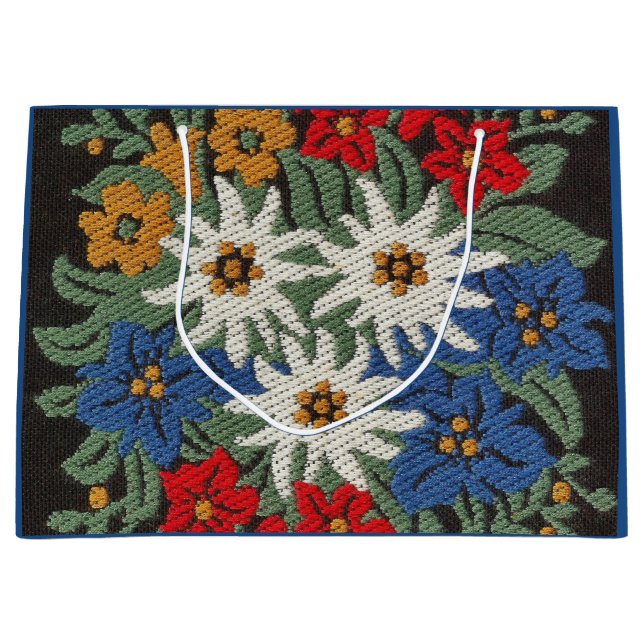 Grand Sac Cadeau Fleur alpine suisse d'edelweiss (Devant)