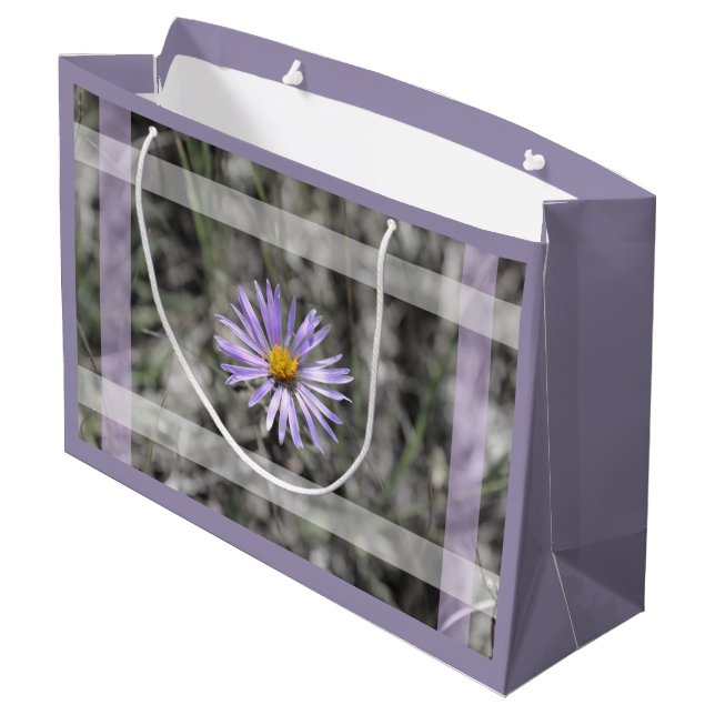 Grand Sac Cadeau Fleur bleue d'aster (Dos Angle)