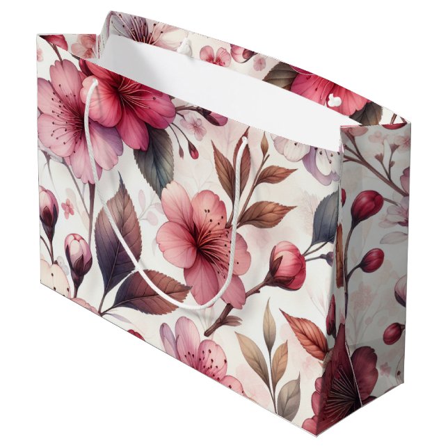 Grand Sac Cadeau Fleur de Cerisier (Dos Angle)