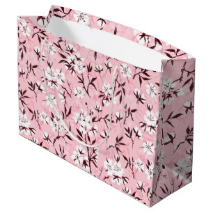 Grand Sac Cadeau Fleur de cerisier blanc