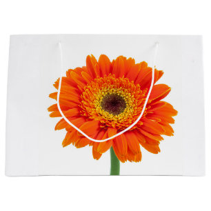 Grand Sac Cadeau Fleur orange de marguerite de Gerbera