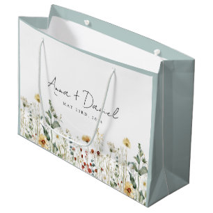 Grand Sac Cadeau Fleur sauvage d'été Merci Mariage de terrain 