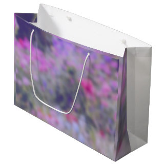 Grand Sac Cadeau Fleurs dans le jardin rose violet belle nature
