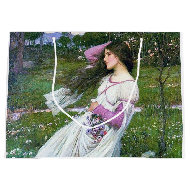 Grand Sac Cadeau Fleurs dans le vent, John William Waterhouse (Devant)