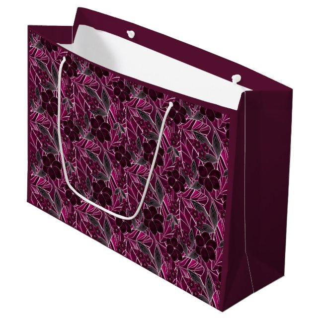 Grand Sac Cadeau Fleurs de Bourgogne. (Devant Angle)