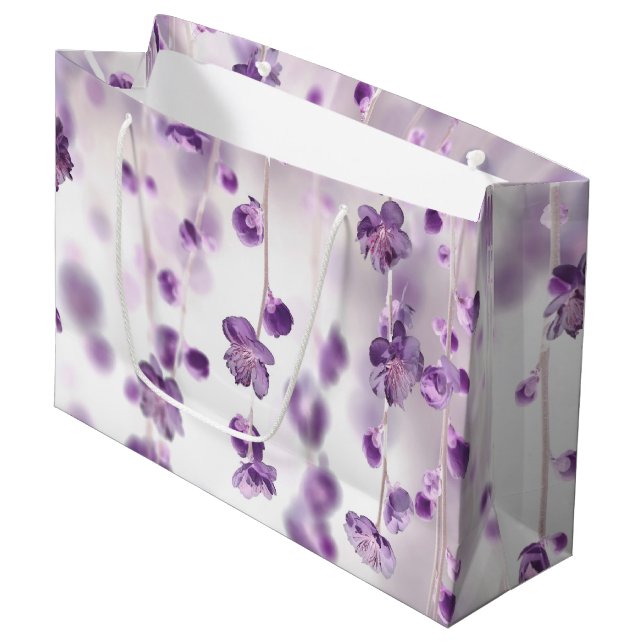 Grand Sac Cadeau Fleurs de cerisiers (Devant Angle)