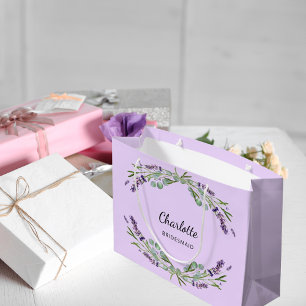 Grand Sac Cadeau Fleurs de lavande violette bridesmaid