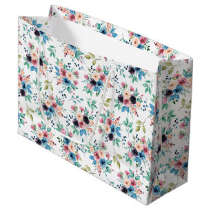 Grand Sac Cadeau Fleurs de printemps colorées motif