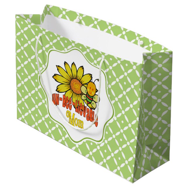 Grand Sac Cadeau Fleurs de soleil de maman incroyable (Dos Angle)