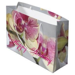 Grand Sac Cadeau Fleurs d'orchidées